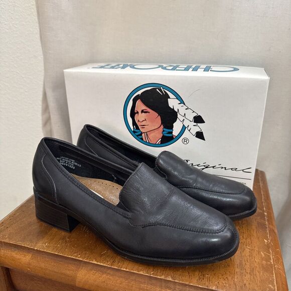 Cherokee 90s Y2K Black‎ Leather Lug Slip On Womens Mules Loafer Heels Bratz 7.5 - Picture 8 of 8